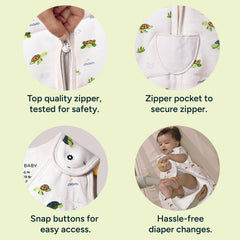 NINTARABABY sleep sack front zipper design for easy diaper changes