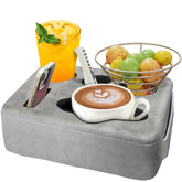 NISDOING couch drink holder pillow side view with secure five-hole design.