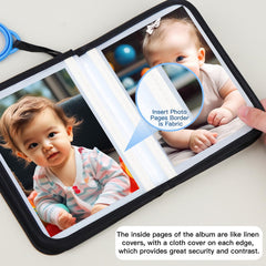Niselity baby photo book safety mirror illustrates curiosity while soothing visual engagement