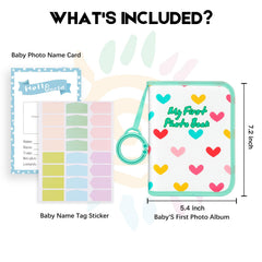 Niselity green interior pages hold 4x6 photos securely for little hands