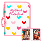 Niselity baby photo book love pink cover with soft fabric texture for tiny hands