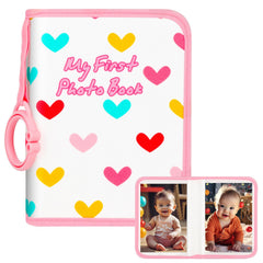 Niselity baby photo book love pink cover with soft fabric texture for tiny hands