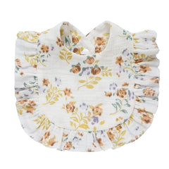 Nishine flower-set color-1 bibs, breathable muslin for comfortable teething and feeding.