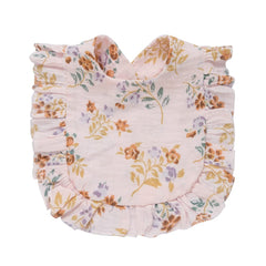 Nishine flower-set color-3 bibs, soft cotton, easy to clean after meals.