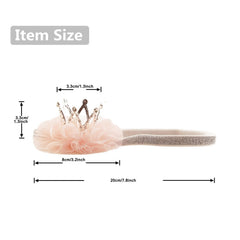 Nishine mini crown headband silver closeup highlights delicate tulle and elastic fit.