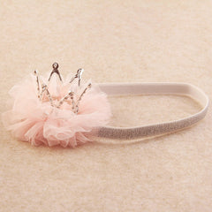 Nishine mini crown headband silver on a toddler for birthday portraits.