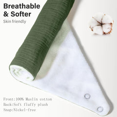 NISXABEBE muslin bib adjustable-snaps ensures a comfortable neck fit.