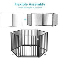 No Pawblems 36-inch tall gate blocks climbing while keeping pets contained during indoor outdoor use.