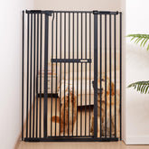No Pawblems 55.1in gate front view shows sturdy metal frame for secure doorways.