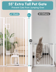 No Pawlems? No Pawblems 55-inch extra tall gate side view for multi-pet homes with height advantage.