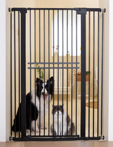 No Pawblems 55in extra tall gate front view blocks jumping pets safely