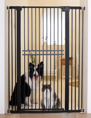 No Pawblems 55in extra tall gate front view blocks jumping pets safely