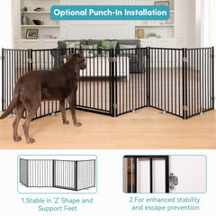 No Pawblems foldable gate folds neatly for storage and portable use in apartments.