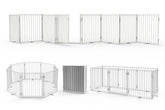 No Pawblems dog gate front view showing a sturdy freestanding design.