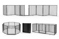 No Pawblems dog gate wide-assembly demonstrates flexible freestanding setup for doorways and arches.