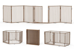 No Pawblems free-standing dog gate assembly shows sturdy metal frame for reliable indoor setup.
