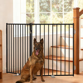 No Pawblems free standing dog gate setup demonstrates easy freestanding installation for any room.