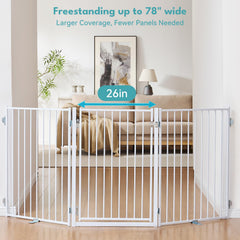 No Pawblems gate stands 36-inch tall to block jumping and slipping.