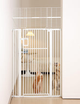 No Pawblems 71in gate assembled across doorway provides tall containment for jumpy pets