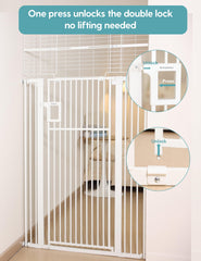 Auto-close feature on No PawProblems 71in gate demonstrated for hands-free passage