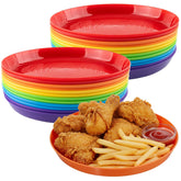 Nodaaiie 24-pack kids plates in colorful set for vibrant, mess-friendly meals.