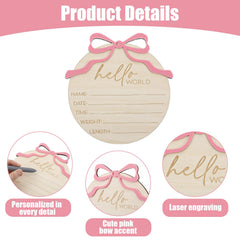 Nogeqi engraved-hello-world highlights birth details in a stylish keepsake.