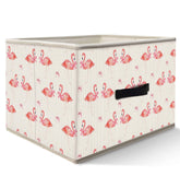 Nogrit Pink Flamingo Storage Bin folded flat to save space.