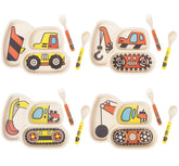 Nohlerlife kids plates with truck pattern promoting independent eating and safety.