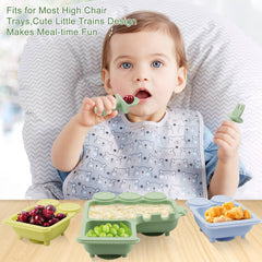 Nohlerlife trains divided plate with four compartments for varied meals.