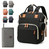 Noiclub diaper bag backpack in black front view with organized pockets for on-the-go parenting.
