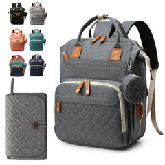 Noiclub diaper bag backpack dark gray front pocket for quick essentials.