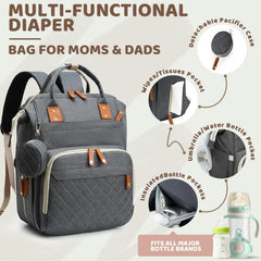Noiclub diaper bag with stroller straps for hands-free outings.