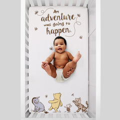 NoJo 100% cotton crib sheet edge-elastic fit for snug safety and simple sheet changes.