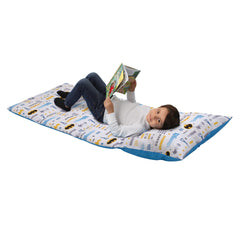 NoJo Batman nap mat Bat-Signal pattern for playful comfort.