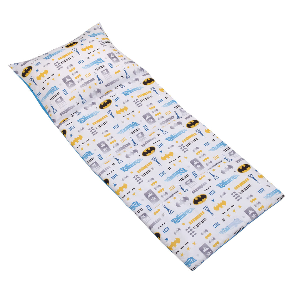NoJo Batman nap mat fold design enables easy transport.