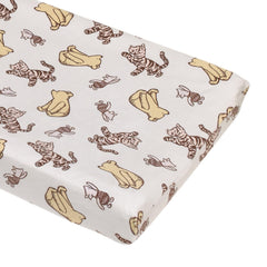NoJo Disney Pooh Hunny Fun pattern on changing pad cover offers cozy, soft comfort.