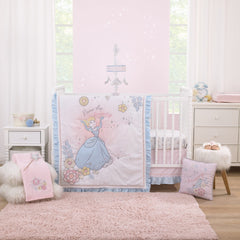 NoJo Disney Sweet Princess blanket embroidery-detail closeup reveals charming silver accents for princess-inspired aesthetics.