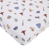 NoJo Harry Potter Welcome Little Wizard crib sheet folded-edge close-up, soft cotton comfort.