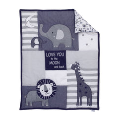 NoJo Love You to the Moon fitted sheet in 100% cotton for gentle sleep