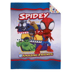 NoJo Marvel Spidey fitted sheet offers snug fit with elastic edges for safety.