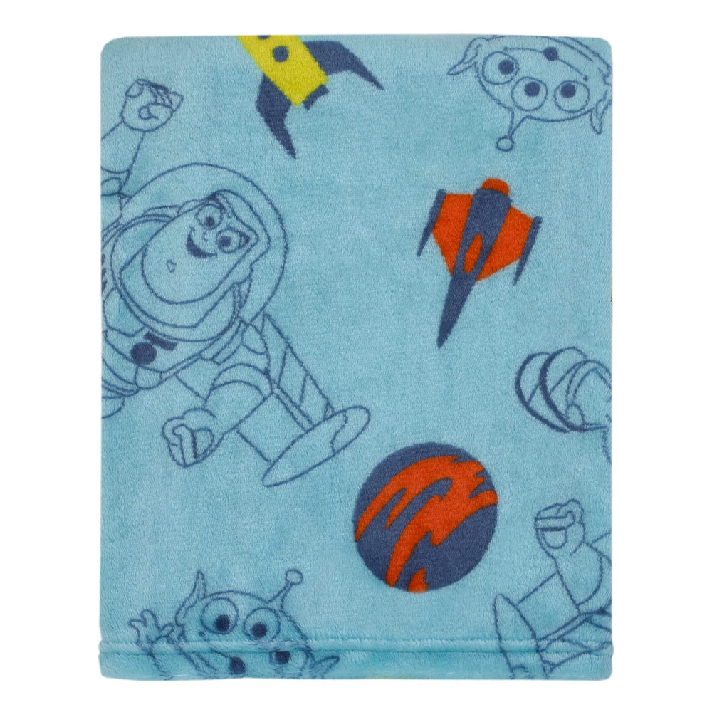 NoJo Toy Story Buzz Lightyear blanket front view offers soft cuddling comfort.