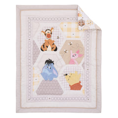 NoJo Winnie the Pooh honeycomb-pattern sheet provides breathable 100% cotton comfort.