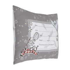 NoJo keepsake pillow shows baby's name and birth details area for memory.