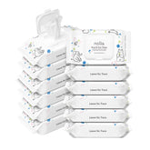 Nolla Nose and Face Wipes box front showing compostable packaging for babies