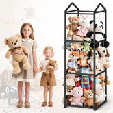 NomNest stuffed animal storage zoo assembly highlights a sturdy metal frame for quick setup.