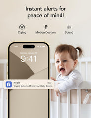 Nooie cry detection alert ensures quick awareness of your baby’s cries