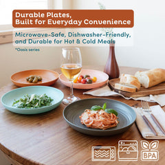Nook Theory plates with kids at a picnic show lightweight, shatterproof design