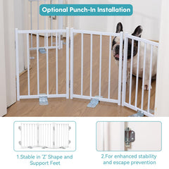 No Pawblems three-panel foldable gate adapts to tight spaces and flexible room layouts