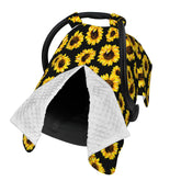Norchzi sunflower car seat canopy front view provides broad privacy and coverage.