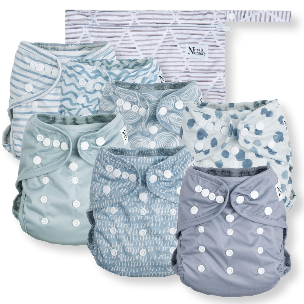 Nora's Nursery cloth diaper cover with snap-closure keeps outfits dry during quick changes